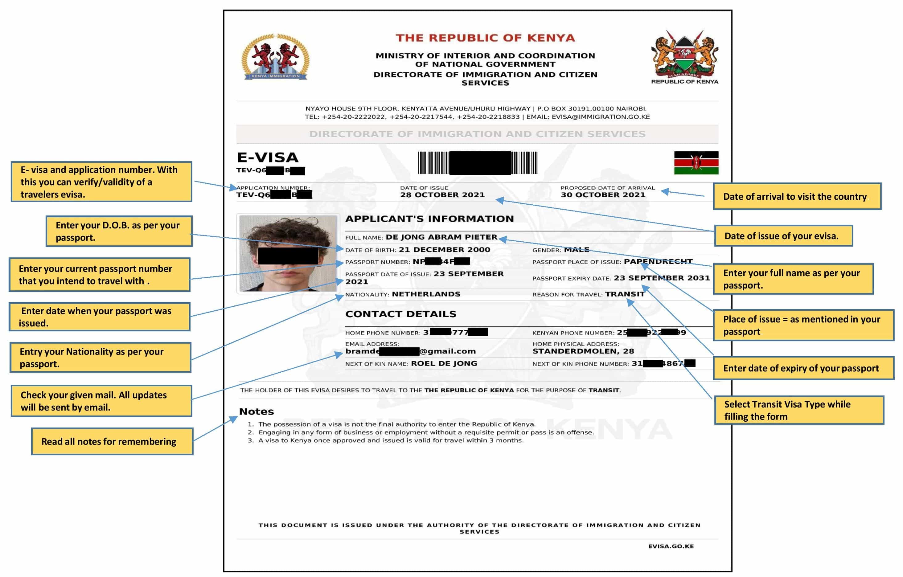 Kenya Transit e Visa