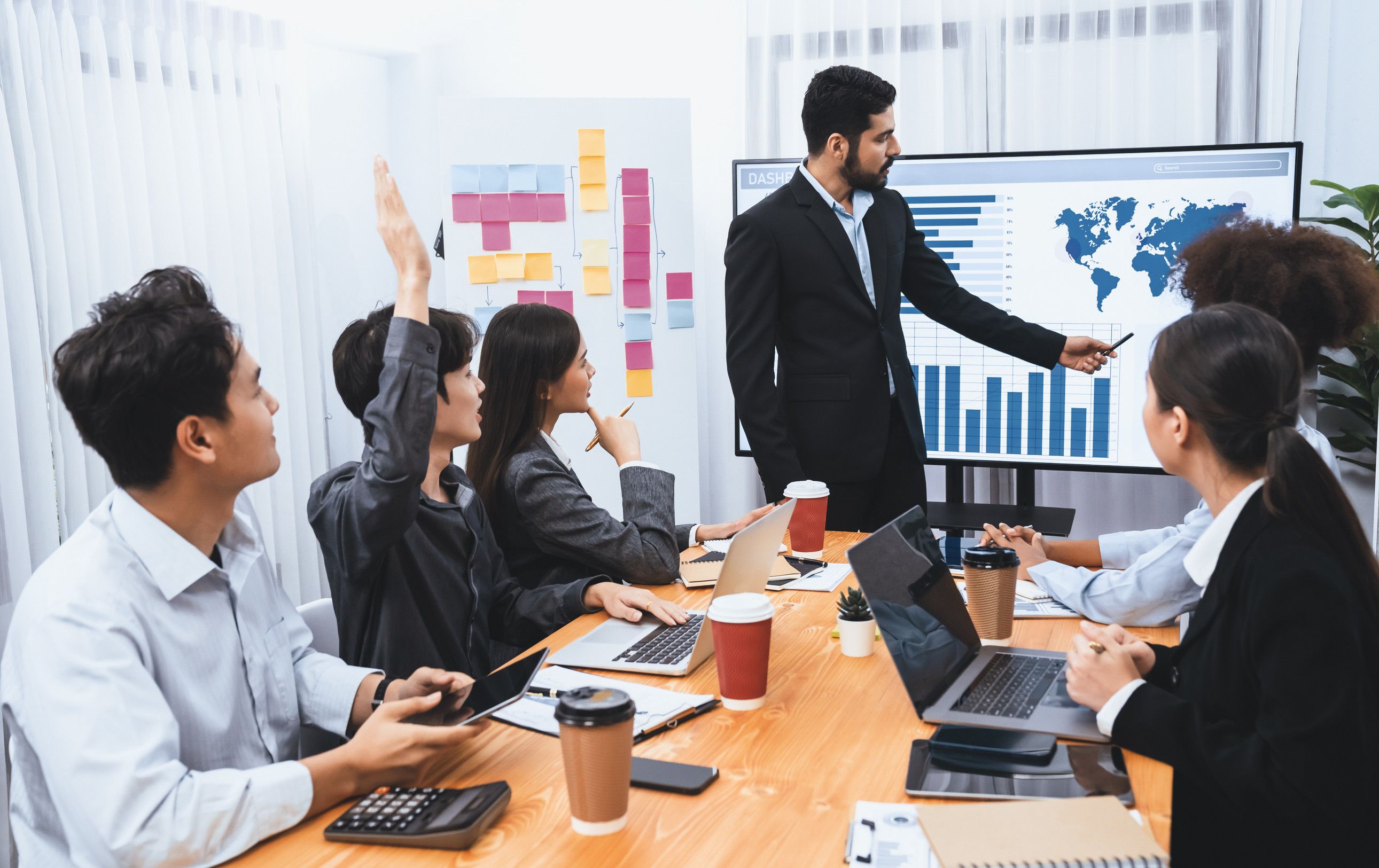 Data science team discussing AI project roadmap